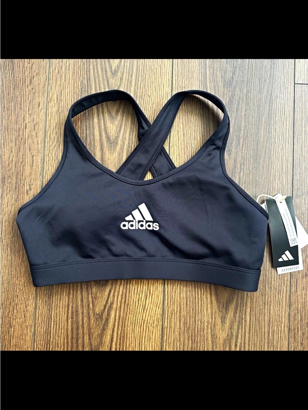 adidas AEROREADY Women’s Sports Bra Black Crossback M